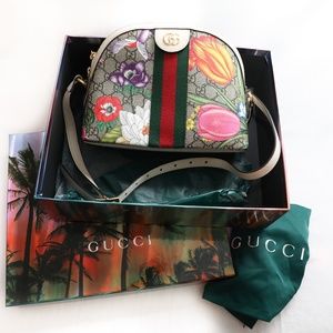Gucci Ophidia Bag in Flora GG Supreme Leather.